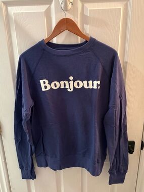 Bonjour Navy Graphic Sweatshirt by Province of Canada